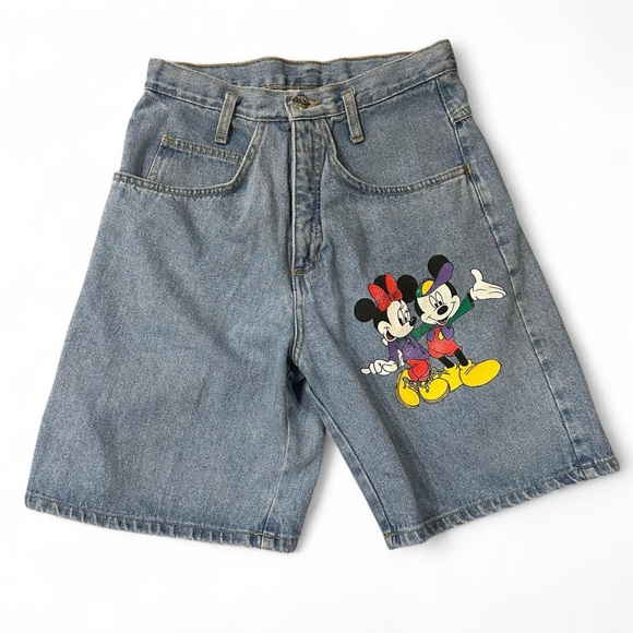 Disney Pants - Vintage 90s Disney Mickey Jerry Leigh jean shorts - small